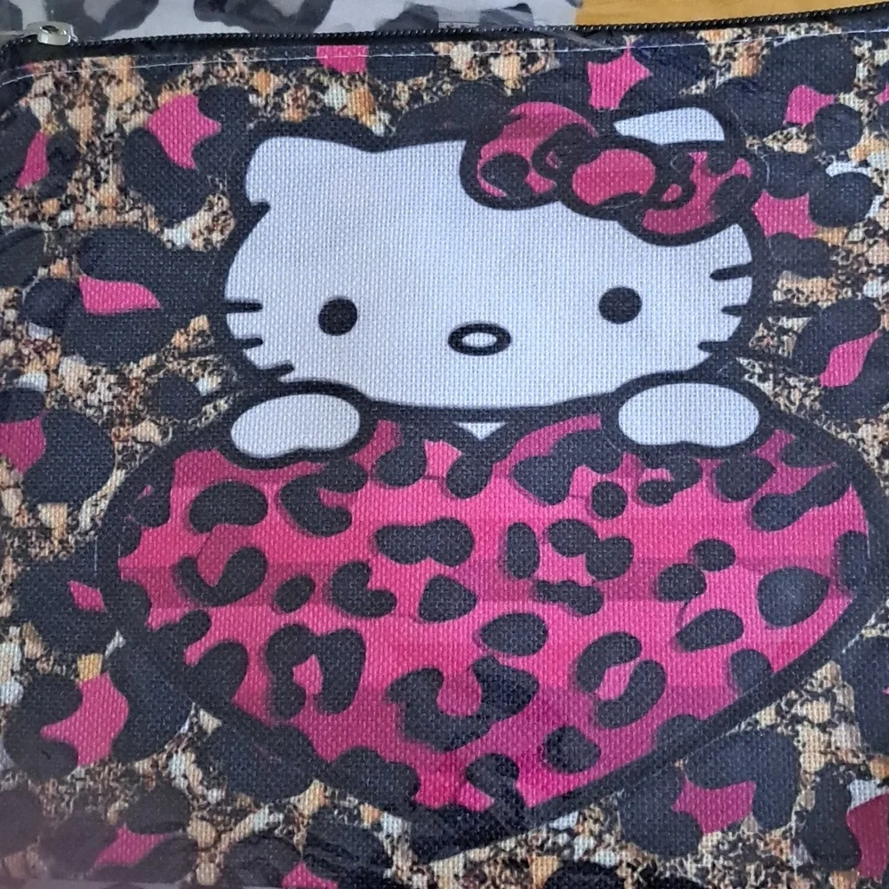 Hello Kitty Pink and Gold Patterned Cosmetic Bag